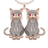 7.10 Ctw VS/SI1 Diamond 14k Rose Gold Creature theme Pandant (ALL DIAMOND A