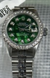 Custom Rolex 26mm Green Dial w/diamond bezel (G-H, SI1-SI2) Comes with Box