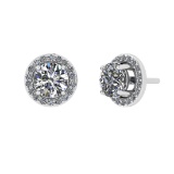 1.18 Ctw VS/SI1 Diamond 14k white Gold Stud Earrings (ALL DIAMOND ARE LAB G