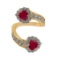 4.24 Ctw VS/SI1 Ruby and Diamond14K Yellow Gold Engagement Ring