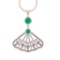 3.33 Ctw VS/SI1 Emerald and Diamond14K Rose Gold Necklace (ALL DIAMOND ARE