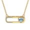 0.56 Ctw VS/SI1 Blue Topaz and Diamond 10K Yellow Gold Pendant (ALL DIAMOND