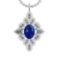 13.55 Ctw VS/SI1 Tanzanite and Diamond 14K White Gold Pendant