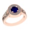 1.36 Ctw VS/SI1 Blue Sapphire and Diamond 14k Rose Gold Engagement Ring