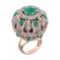 17.72 Ctw VS/SI1 Emerald and Diamond 14k Rose Gold Engagement Ring (ALL DIA
