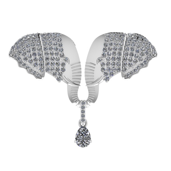 2.88 Ctw VS/SI1 Diamond 14k white Gold Pendant (ALL DIAMOND ARE LAB GROWN )