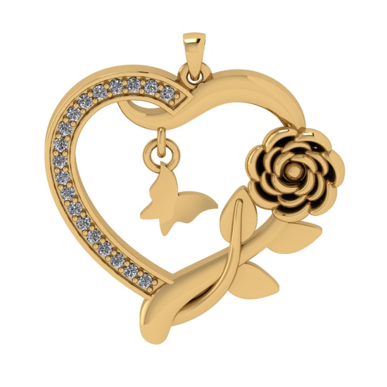 0.25 Ctw VS/SI1 Diamond 14k Yellow Gold Pendant (ALL DIAMOND ARE LAB GROWN