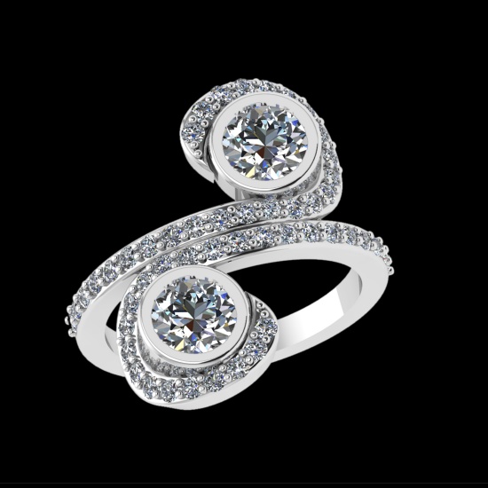 2.07 Ctw VS/SI1 Diamond Prong Set 10K White Gold Engagement Ring (ALL DIAMO