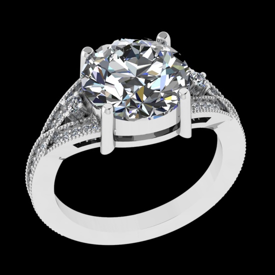 4.26 Ctw VS/SI1 Diamond 10k white Gold Engagement Ring (ALL DIAMOND ARE LAB