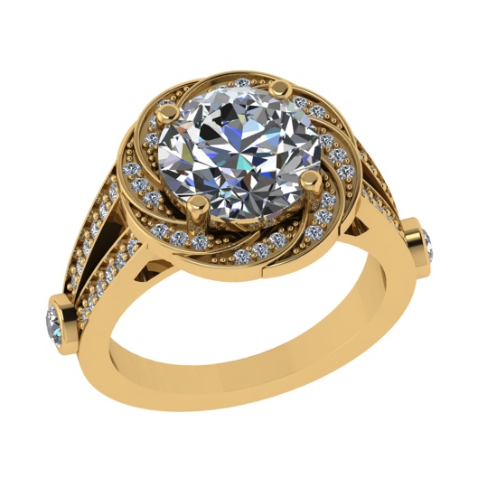 5.78 Ctw VS/SI1 Diamond 14k Yellow Gold Engagement Ring