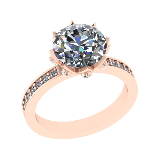 2.59 Ctw VS/SI1 Diamond 14k Rose Gold Engagement Ring (ALL DIAMOND ARE LAB