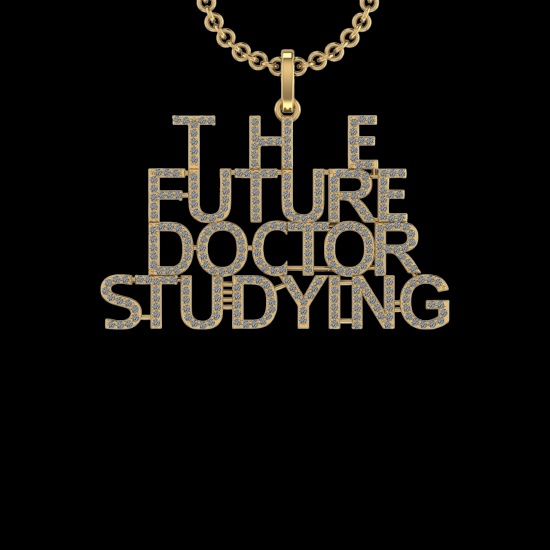 1.92 Ctw VS/SI1 Diamond 10K Yellow Gold Veterinary Doctor theme Pendant (AL