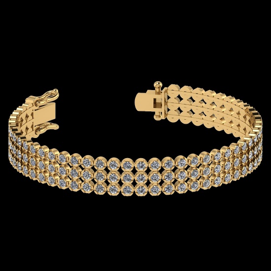 5.13 Ctw VS/SI1 Diamond 14K Yellow Gold Bracelet (ALL DIAMOND ARE LAB GROWN