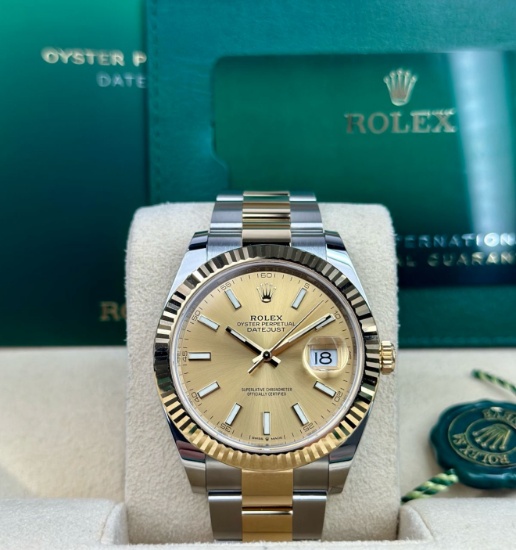 Two-Tone Fluted Oysterperpetual Datejust Champagne Dial Rolex Comes With Bo