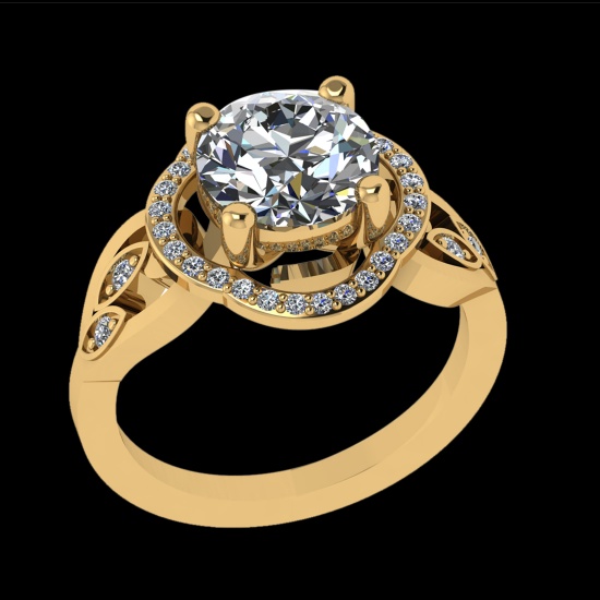 2.33 Ctw VS/SI1 Diamond 10k Yellow Gold Engagement Ring (ALL DIAMOND ARE LA