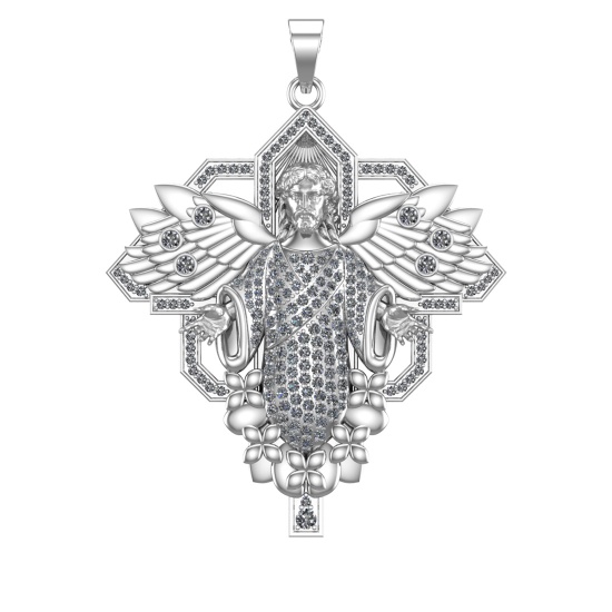 1.95 Ctw VS/SI1 Diamond 14k white Gold Pendant (ALL DIAMOND ARE LAB GROWN )