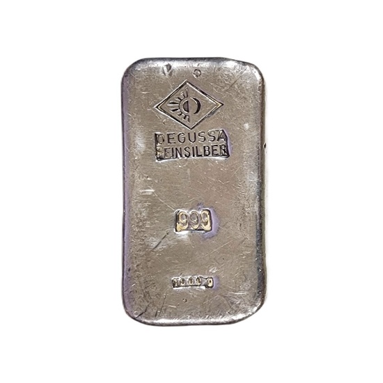 Vintage Degussa German 1 Kilo .999 Silver Bar