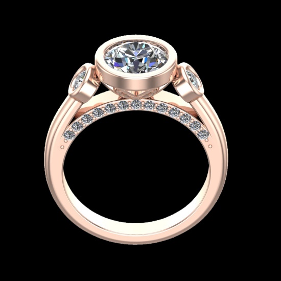 2.61 Ctw VS/SI1 Diamond 10k Rose Gold Engagement Ring (ALL DIAMOND ARE LAB