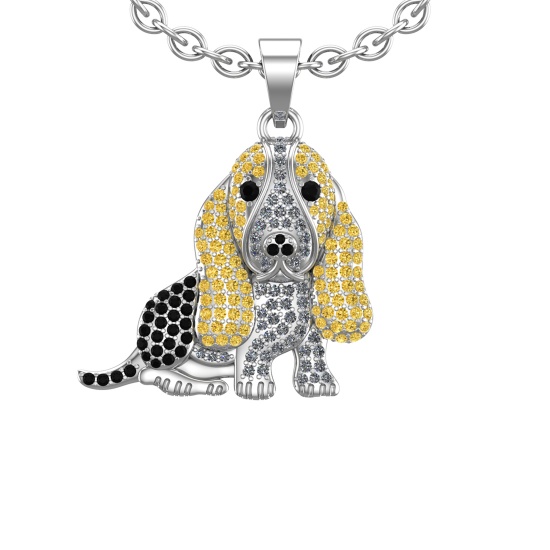 1.55 Ctw VS/SI1 Treated Fancy Black,Yellow, Diamond 14K White Gold Hip Hop