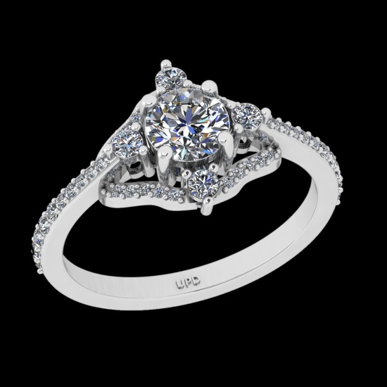 1.32 Ctw VS/SI1 Diamond 10k White Gold Engagement Ring (ALL DIAMOND ARE LAB
