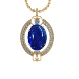45.78 Ctw VS/SI1 Tanzanite and Diamond 14K Yellow Gold Pendant