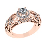 1.45 Ctw VS/SI1 Diamond 14k Rose Gold Engagement Ring