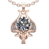 2.89 Ctw VS/SI1 Diamond 14k Rose Gold Creature Theme Pendant Necklace (ALL