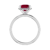 2.59 Ctw VS/SI1 Ruby and Diamond 14k white Gold Engagement Ring (ALL DIAMON