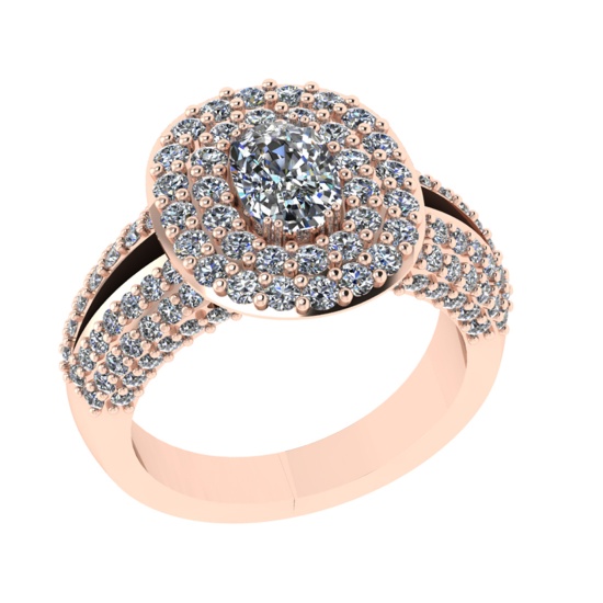 2.59 Ctw VS/SI1 Diamond 14k Rose Gold Engagement Ring (ALL DIAMOND ARE LAB