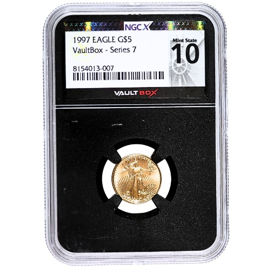 Certified American $5 Gold Eagle 1997 VaultBox-Series 7 Mint State 10