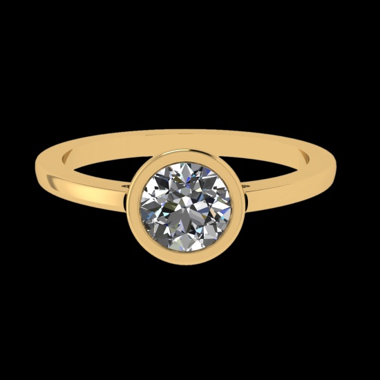 0.84 Ctw VS/SI1 Diamond Prong Set 10K Yellow Gold Solitaire Ring (ALL DIAMO