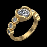 2.66 Ctw VS/SI1 Diamond 10k Yellow Gold Engagement Ring (ALL DIAMOND ARE LA