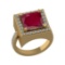 3.35 Ctw VS/SI1 Ruby and Diamond 14k Yellow Gold Engagement Ring (ALL DIAMO