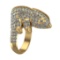 4.59 Ctw SI2/SI1 Diamond Prong Set 14k Yellow Gold Creature animal theme Ri