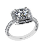 3.10 Ctw SI1/SI2 Diamond 14k white Gold Engagement Ring (ALL DIAMOND ARE LA