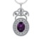 19.91 Ctw VS/SI1 Amethyst and Diamond 14K White Gold Pendant (ALL DIAMOND A