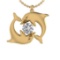 0.60 Ctw VS/SI1 Diamond 10K Yellow Gold Fish Pendant (ALL DIAMOND ARE LAB G