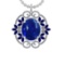 40.84 Ctw VS/SI1 Tanzanite,Blue Sapphire and Diamond 14K White Gold Pendant