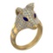 2.31 Ctw VS/SI1 Blue Sapphire and Diamond 14k Yellow Gold Animal theme Ring
