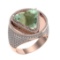 16.55 Ctw VS/SI1 Green Amethyst and Diamond 14K Rose Gold Engagement Ring (