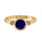 0.91 Ctw VS/SI1 Blue Sapphire and Diamond 14k Yellow Gold Engagement Ring (