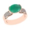 2.98 Ctw VS/SI1 Emerald And Diamond 14k Rose Gold Engagement Ring (ALL DIAM