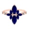 1.75 Ctw VS/SI1 Blue Sapphire And Diamond 14K Yellow Gold Cocktail Ring