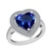 5.07 Ctw VS/SI1 Tanzanite And Diamond 18k White Gold Engagement Halo Ring