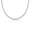 6.68 ctw 14k Rose Gold 17 inch Basket 4 Prong Tennis Necklace (LAB GROWN DI