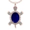 9.20 Ctw VS/SI1 Blue Sapphire and Diamond 14K Rose Gold Pendant (ALL DIAMON