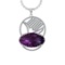 48.72 Ctw VS/SI1 Amethyst and Diamond Prong Set 14k White Gold Pendant (ALL