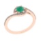 0.69 Ctw VS/SI1 Emerald and Diamond 14K Rose Gold Engagement Ring (ALL DIAM