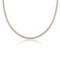 6.22 ctw 14k Yellow Gold 17 inch Basket 4 Prong Tennis Necklace