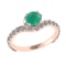 1.67 Ctw VS/SI1 Emerald and Diamond 14k Rose Gold Engagement Ring (ALL DIAM